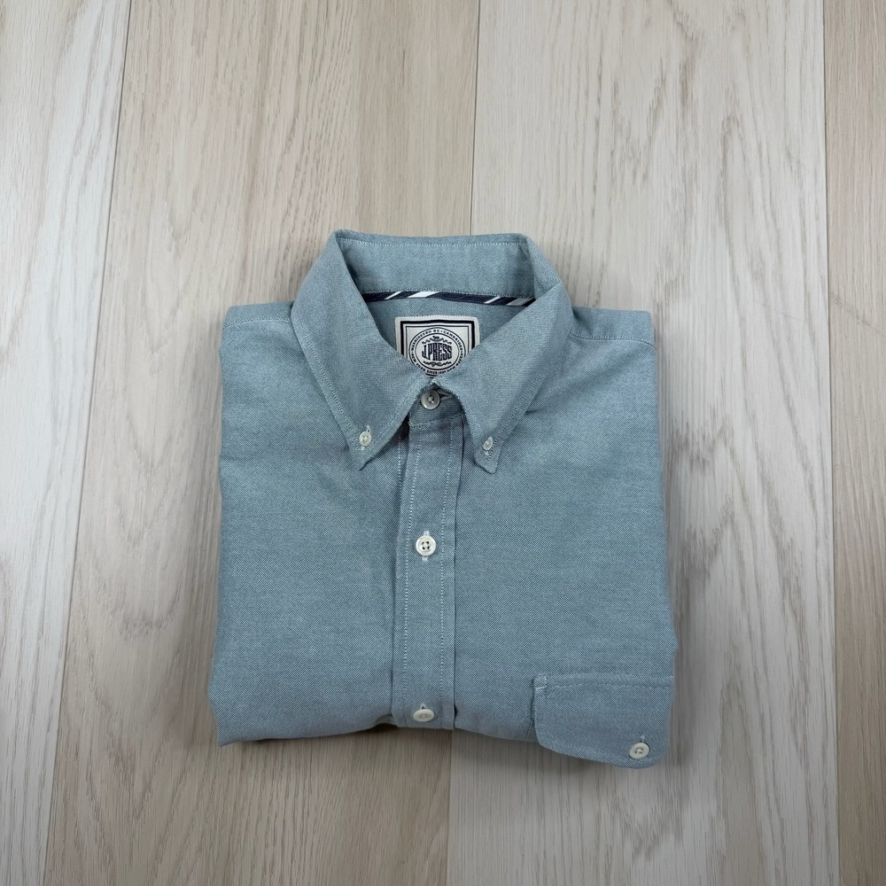 J Press USA Oxford Cloth Button Down Shirt Greenish Mens Size M Medium York ST.